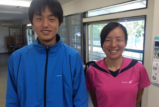 「美原の森テニスガーデン」に二人の国体大阪代表