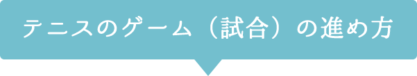 テニスのゲーム(試合)の進め方