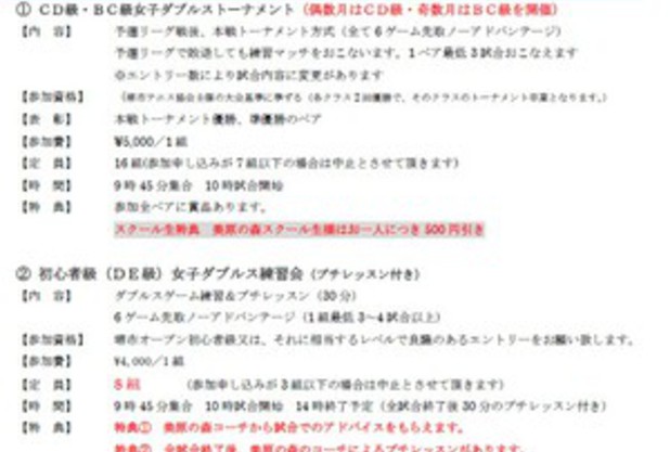 2019年1～3月マンデートーナメント要項