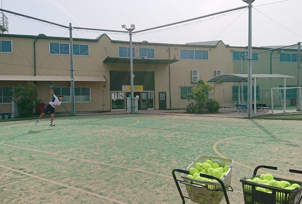 サングラスをして朝練