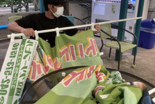 のぼり立て直しました！