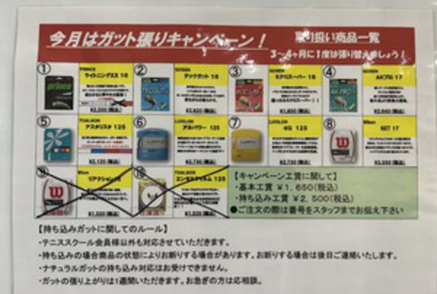 ガット張りキャンペーン