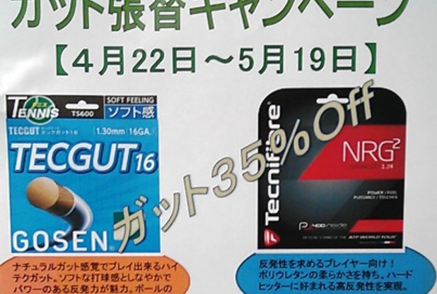 ガット張替キャンペーンを行います