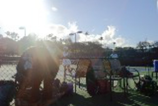 ハワイ初日テニスの様子