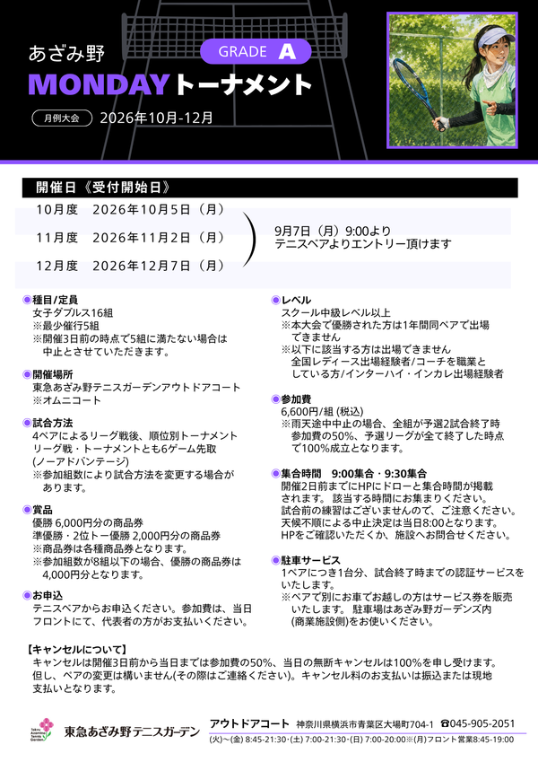 あざみ野MONDAYトーナメント グレードA