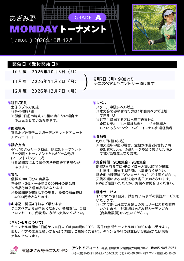 あざみ野MONDAYトーナメント グレードA